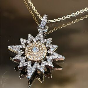 Mixed Metal Starburst Necklace